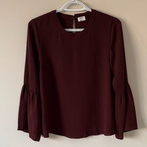27. Wilfred Maroon Bell Sleeve Blouse